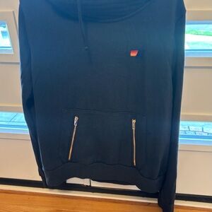 Aviator Nation navy blue hoodie with zipper pocket